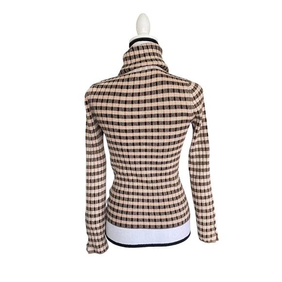 Anthropologie Maeve Striped Turtle Neck Jumper Sz S Brown Tan Indie Retro 70s - Picture 13 of 15